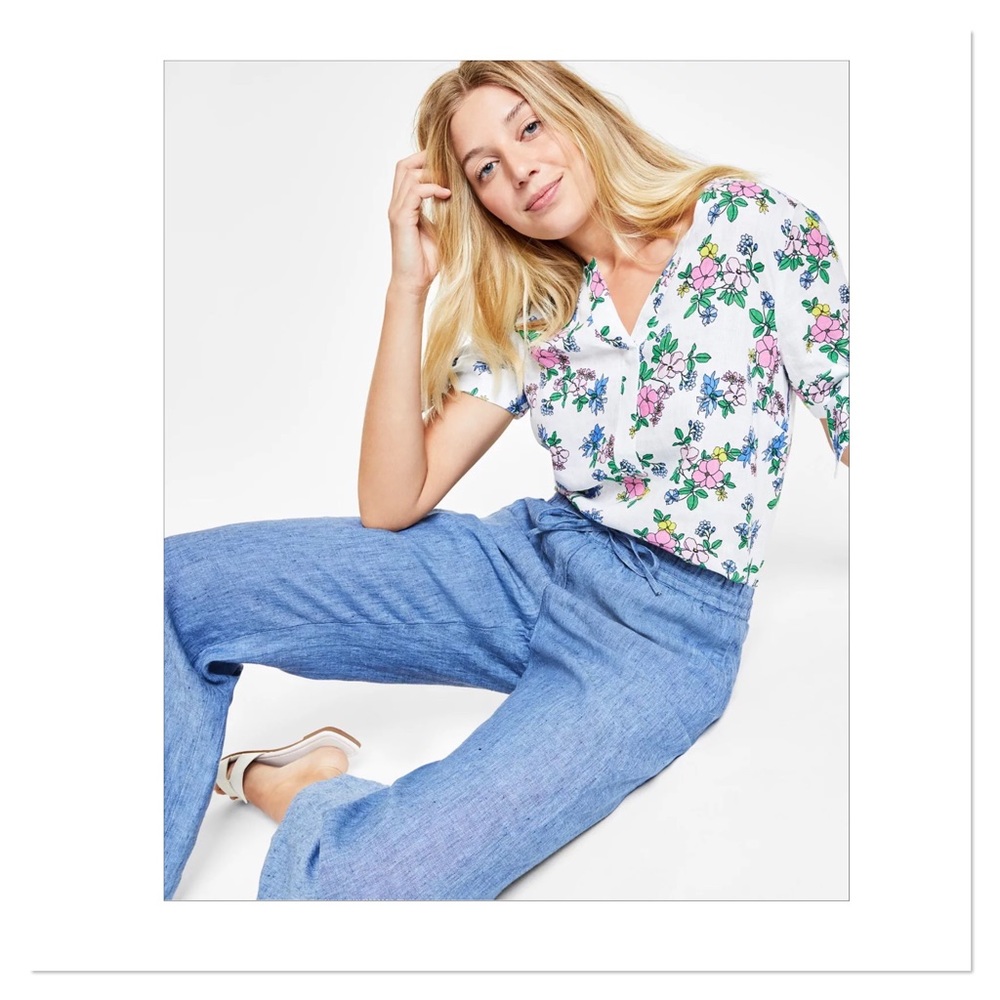 Charter Club Linen Drawstring Waist